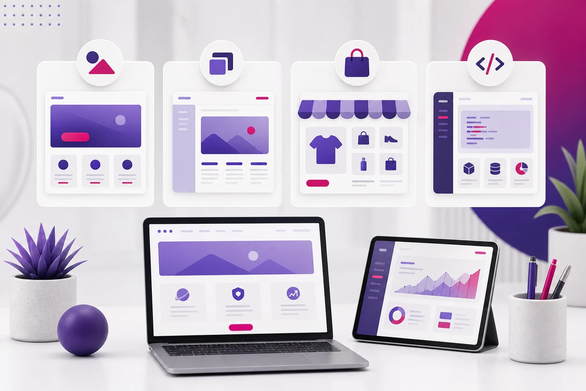Comparatif visuel des principaux types de sites web et budgets au Maroc